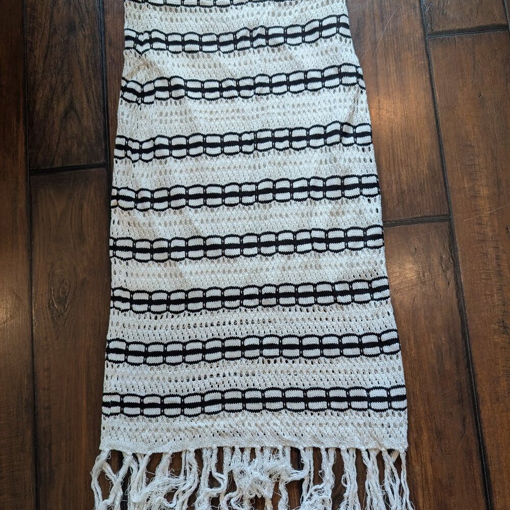 Krush Maxi Length Skirt Elastic Back Blue & White - Medium